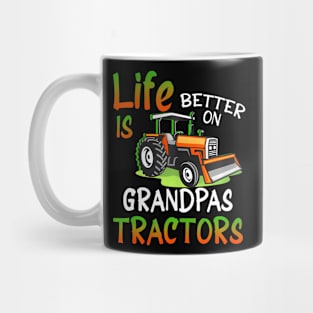 Life Is Better On Grandpas Tractor Farming Family Farmer Mug